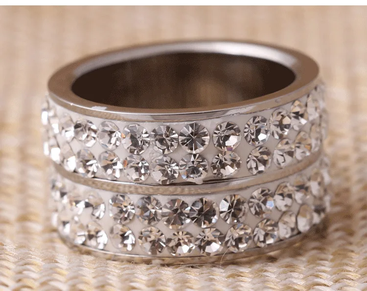 

2022 распродажа, Изящные Ювелирные изделия, кольцо из нержавеющей стали с внутренним цирконием, женские кристаллы от Swarovski, простые натуральные украшения для женщин