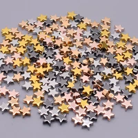 68mm pentagram five pointed star beads gold color metal copper loose spacer beads for jewelry making diy bracelet hole 1 7mm