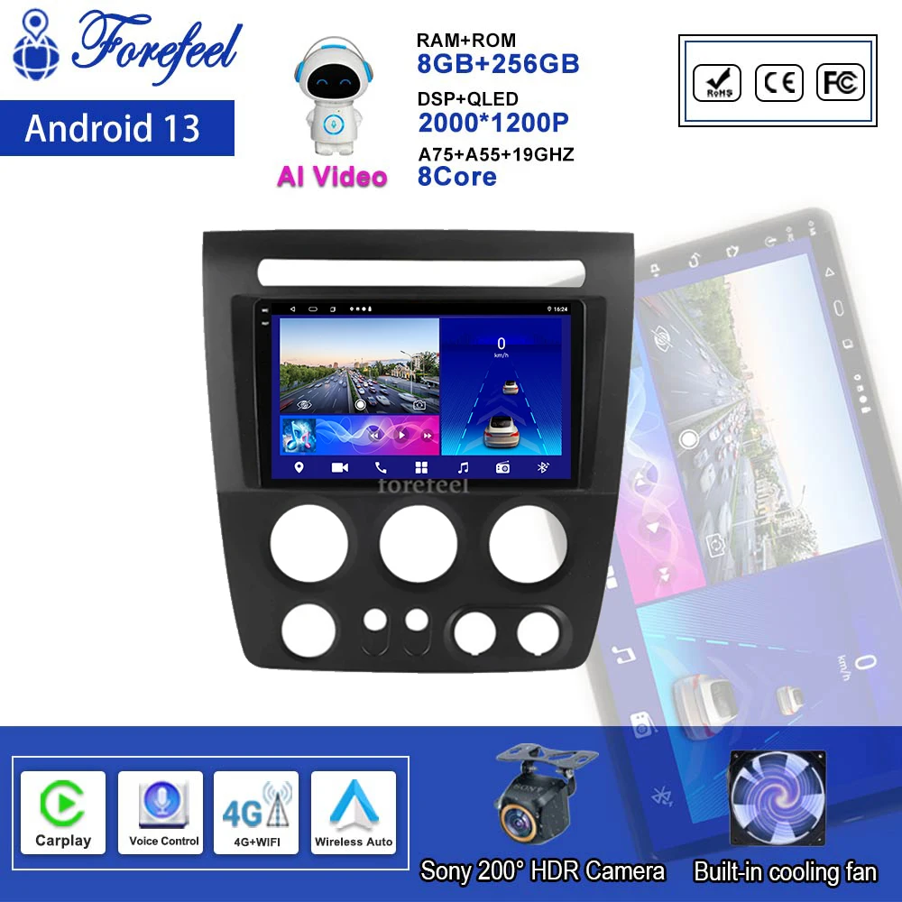 Android 14 Мультимедиа для Hummer H3 2005-2010 Навигация GPS Видео Авто радиоплеер