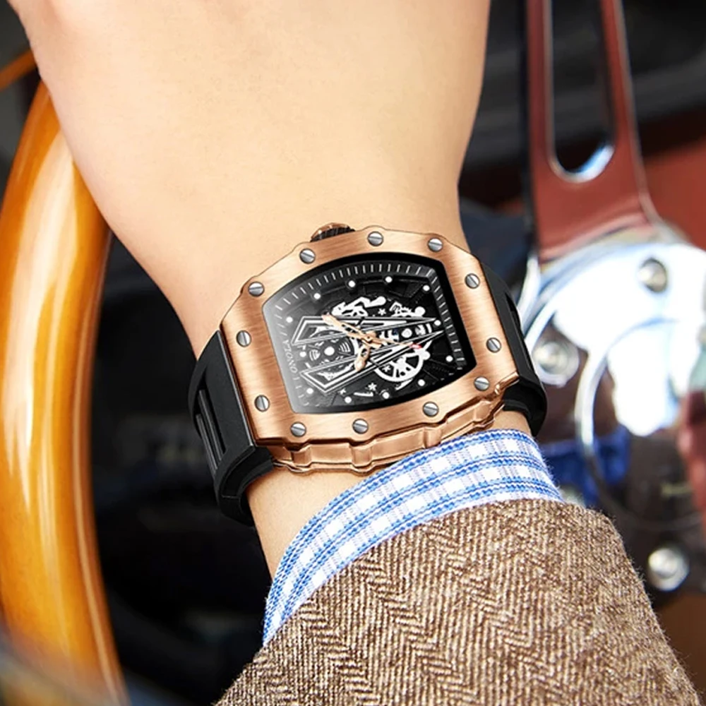 

Classic Brand Tonneau Mens Watches Luxury Waterproof Sport Quartz Watch Fashion Business Full Stainless Steel AAA Jewelry Clocks