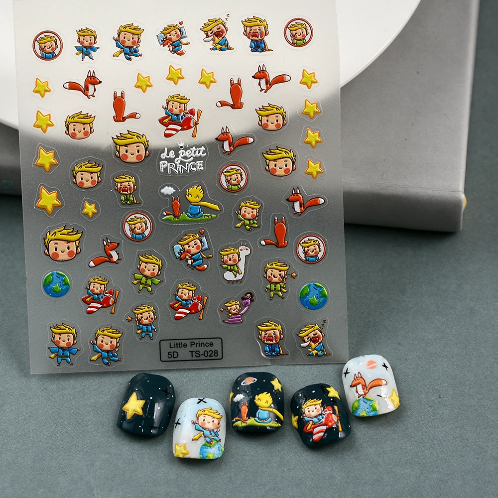 

Little Prince Girls 5D Nail Stickers Slider for Manicure Polish Nails Decoration Tips TS-028