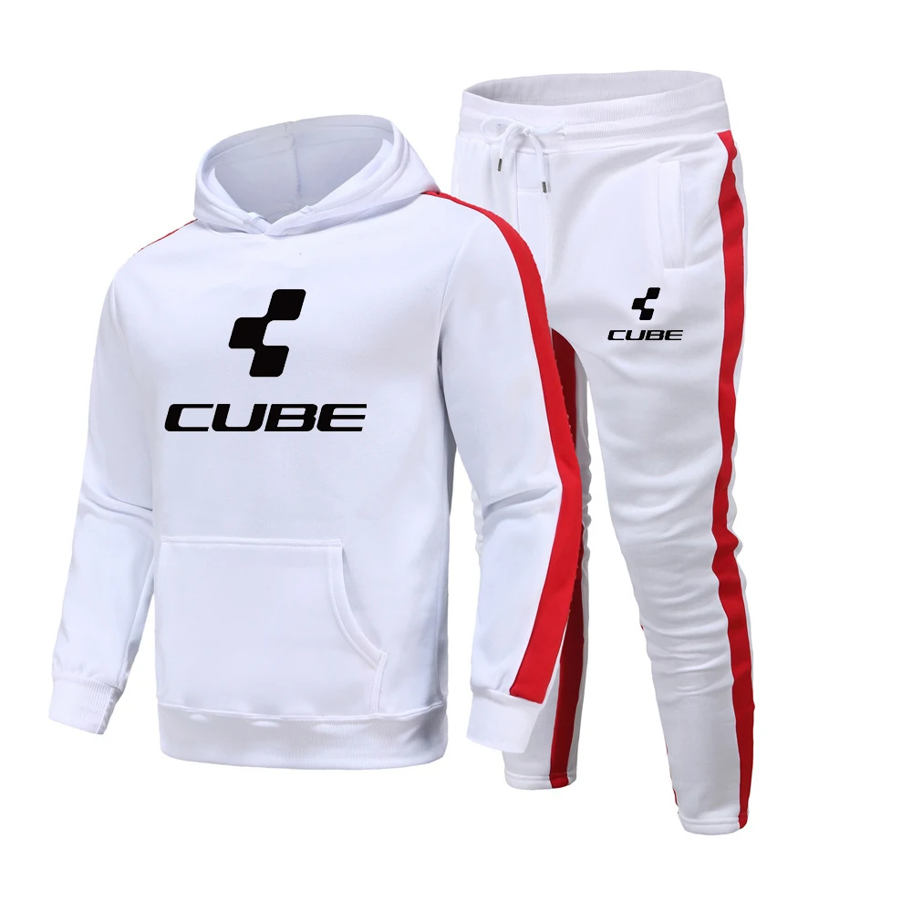 

2022 Fall/Winter Men's Striped Sweatshirt Set CUBE Hoodie Premium Brand Fleece Sweater Sweater Pants Casual Fashion Set