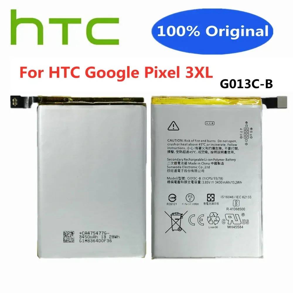 G013C-B оригинальный аккумулятор для HTC GOOGLE PIXEL 3XL Pixel3XL 3430 мАч мобильного телефона +