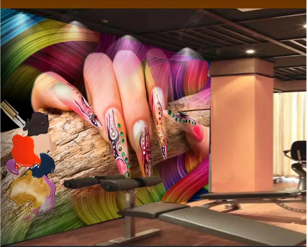 

3d wallpaper on the wall beauty salon manicure shop tooling custom mural bedroom home decor wallpaper for wall in rolls