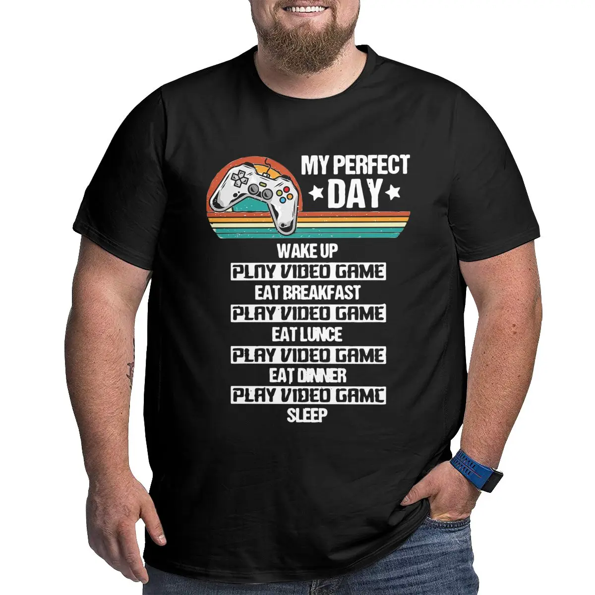 Повседневная футболка My Perfect Day с видеоиграми 100% хлопок коротким рукавом и