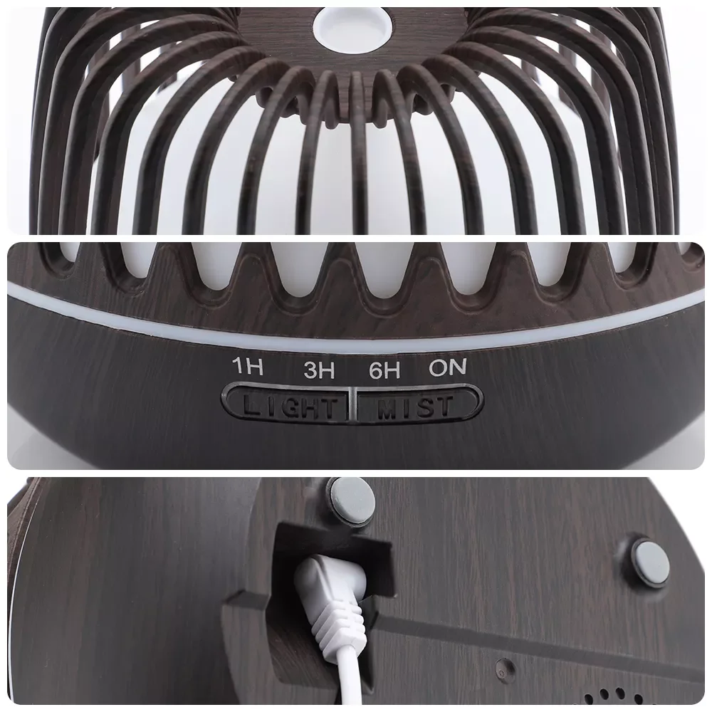 

NEW2023 Birdcage Wood Grain Aromatherapy Machine Ultrasonic Appliances Hollow Aromatherapy Humidifier Colorful Lamp Household
