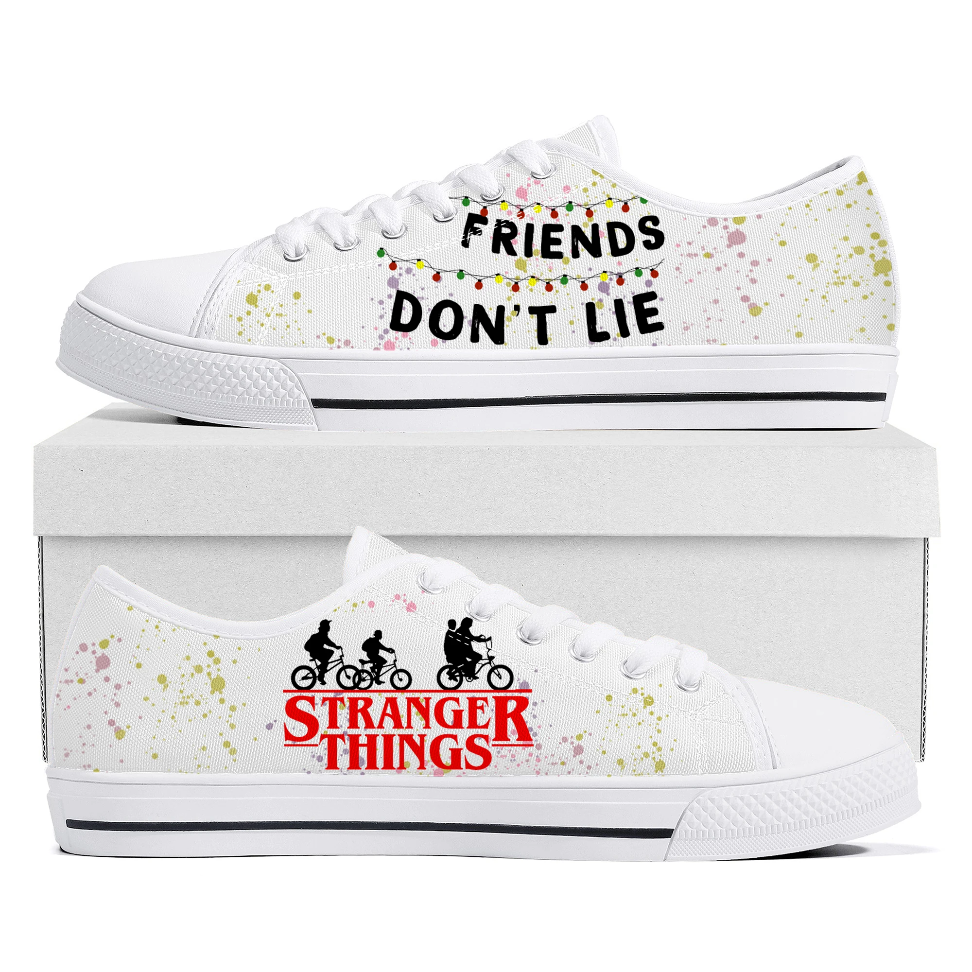 

Stranger Things Low Top Quality Sneakers Mens Womens Teenager Canvas Sneaker Friends Don't Lie Casual Couple Shoes Custom Shoe