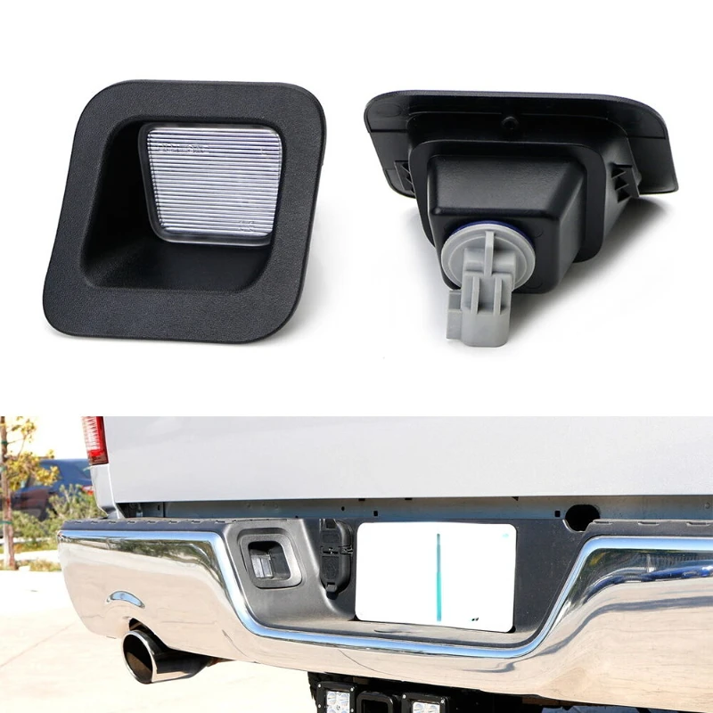 

1 Pair License Plate Light Housings w/Bulbs Sockets For 2003-18 Dodge RAM
