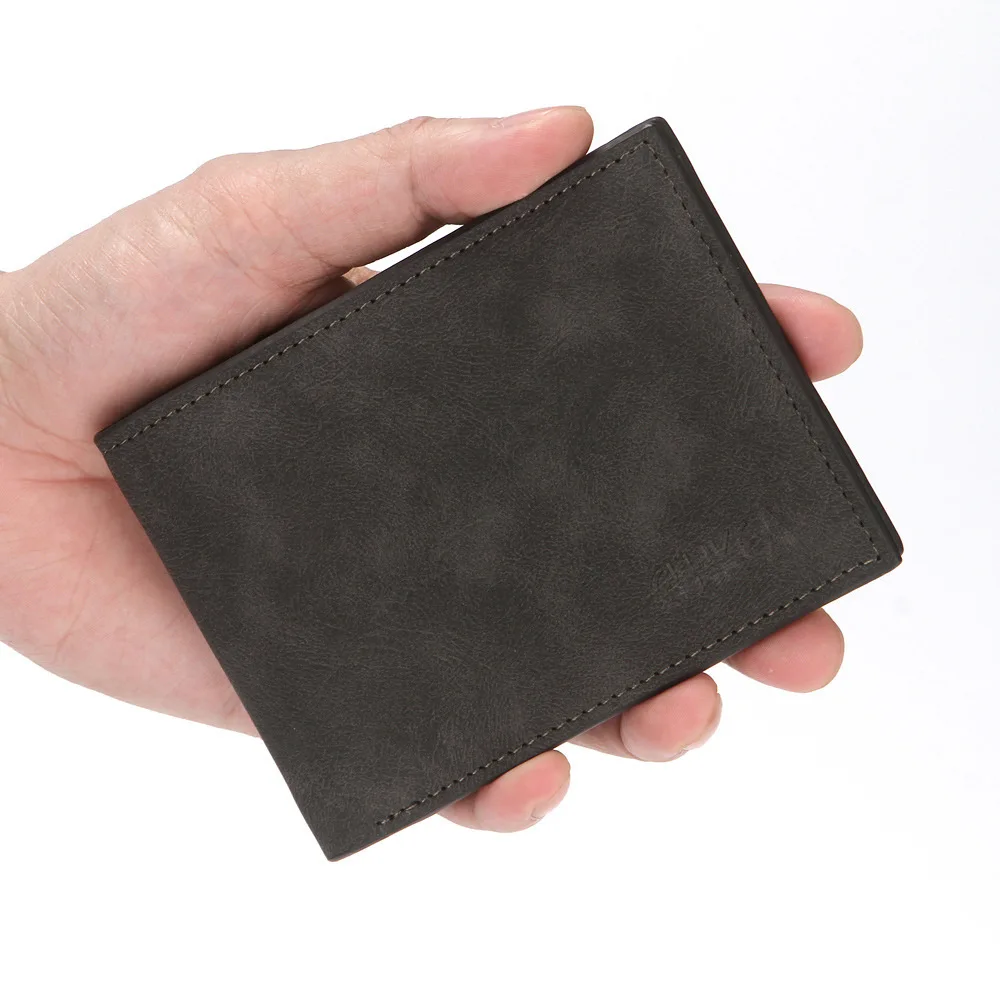New Korean Fashion Multi Card Men's Wallet Vintage Frosted US Dollar Clip Minimalist Multifunctional Card Bag