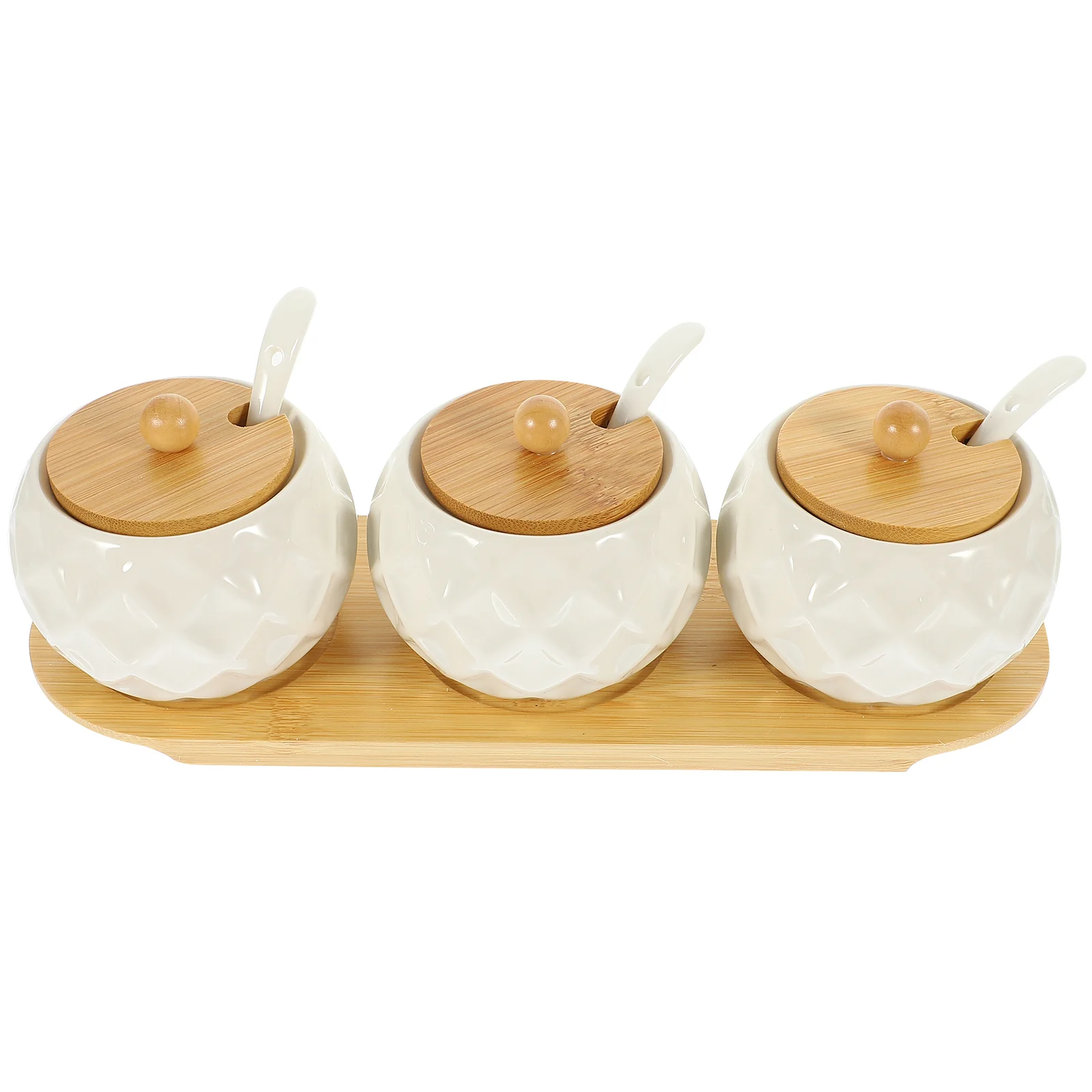 

Condiment Containers Lids Household Seasoning Jar Ceramic Salt Dispenser Spice Barbecue Storage Holder Pot Organizer