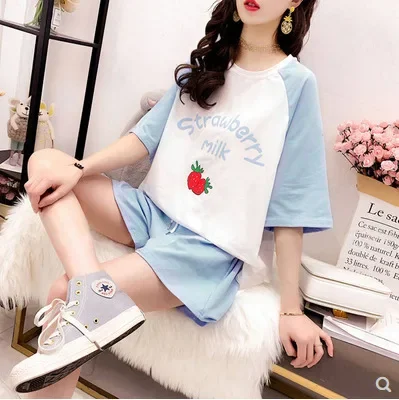 StylishSlimmingLoose-FitPetiteshorts2-PieceSet Women's Summer Korean Style Plus Size Casual Sporty Chic Shorts |