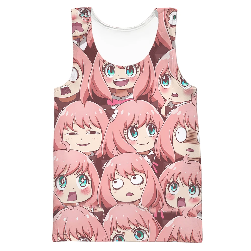 

CLOOCL SPY×FAMILY Tank Tops Cute Cartoon Manga Vests 3D Printed Sleeveless Sportswear Pullovers Tops Mens Clothing
