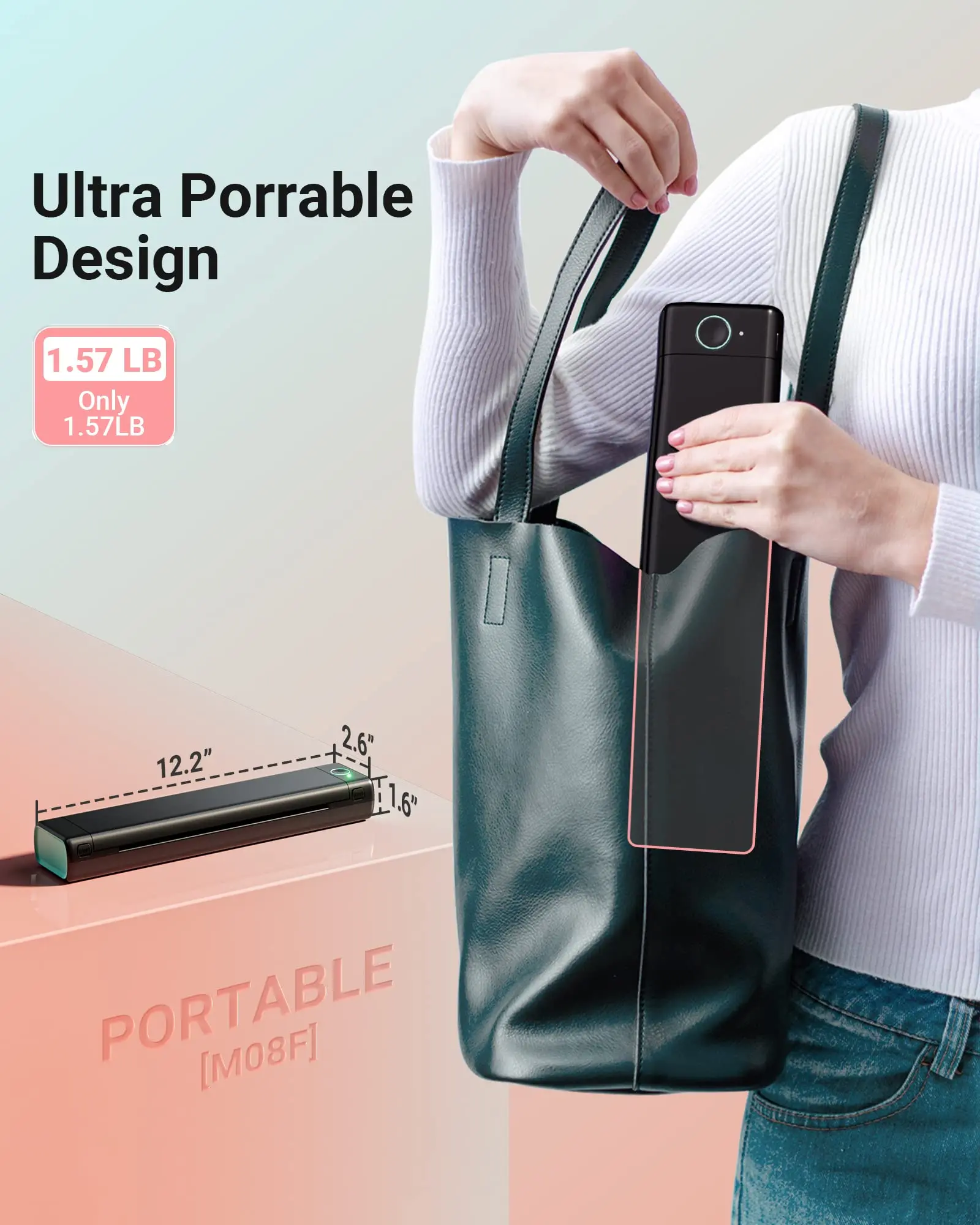 A4 Portable Printer Bluetooth Inkless Small for PDF Webpage Contract Picture Printing Support Computer &amp Smart Phone |