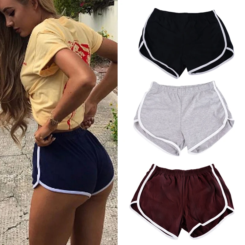 Женские спортивные шорты, короткие штаны, для тренажерного зала, тренировок, с эластичным поясом, для бега, бега, короткие, Размер S-XXL