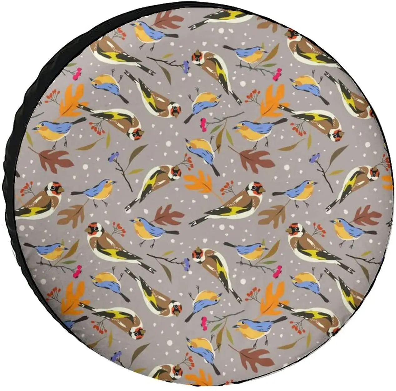 

Autumn Birds Goldfinch and Robin Non Funny Spare Tire Cover Camping Wheel Protectors Printed for RV SUV Truck Trailer