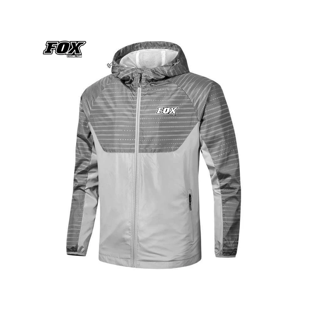 

FOX Cycling Team Racing Jacket Bicycle Clothing Men Corta Vento Para Ciclismo Male Outdoor Hiking Golf Camping Equipment Gray