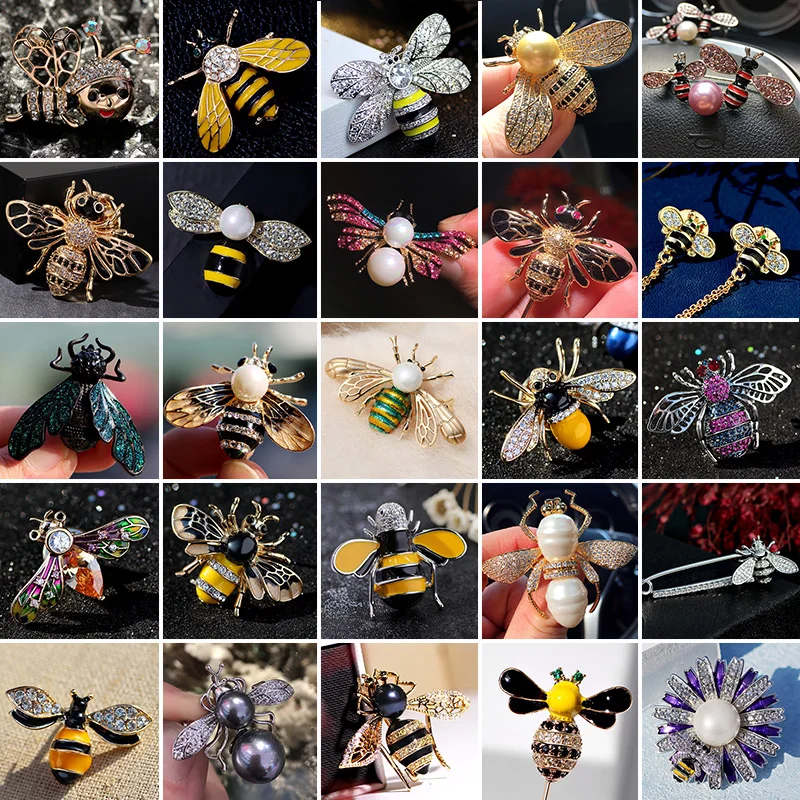 

Sweet and cute little bee brooch badge cardigan creative collar pin full of small animal insect corsage