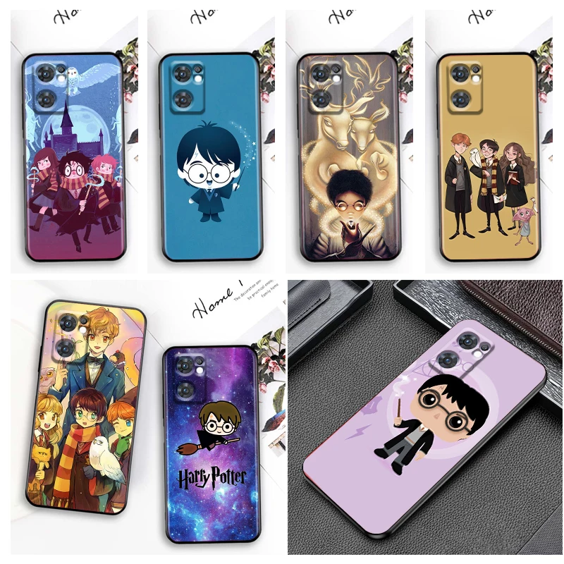 

Art Cute Potters Wand Harries Phone Case For OPPO Reno 8 7 6 5 4 2 Z Lite Pro Plus SE 4G 5G Black Soft Fundas Silicone Cover