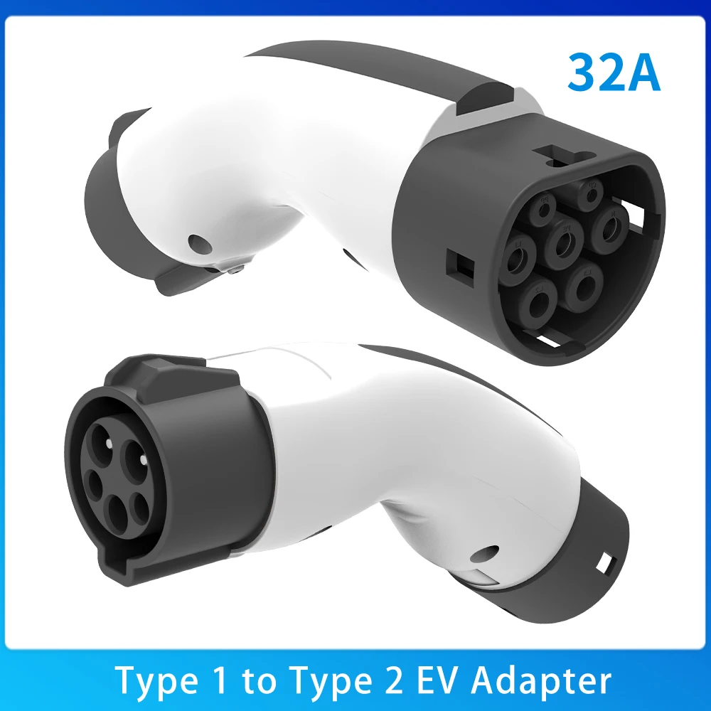 

Универсальный адаптер типа 1 на тип 2, преобразователь зарядки электромобилей 32A, 7 кВт, 250 В, зарядное устройство SAE J1772 для электромобилей IEC 62196, тип 2