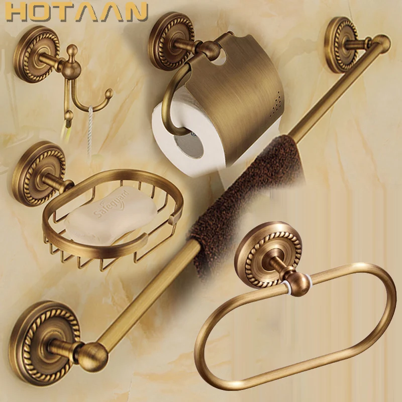 .,solid brass Bathroom Accessories Set,Robe hook,Paper Holder,Towel Bar,Soap basket,bathroom sets,YT-12200-5