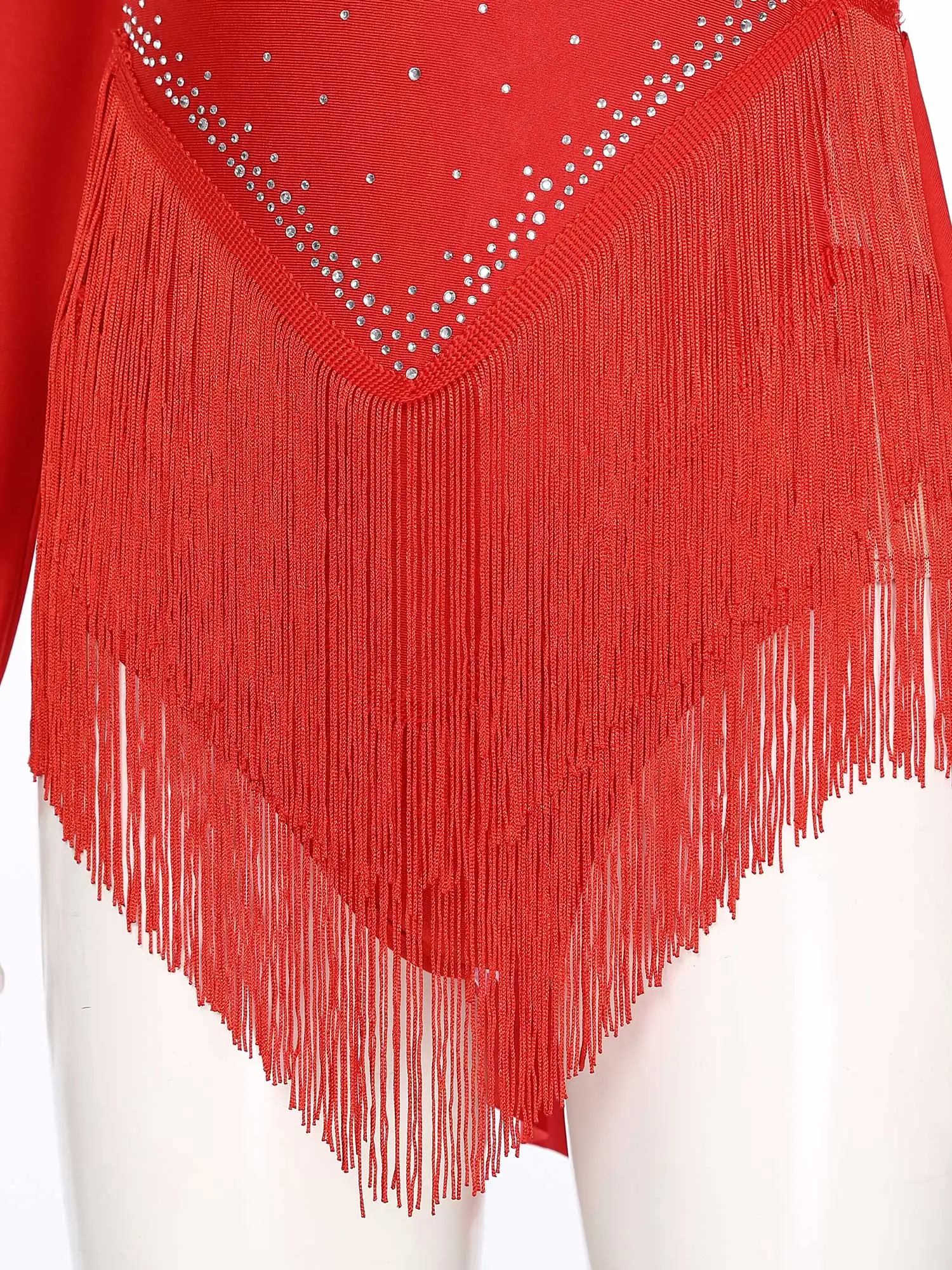 Модный женский купальник с юбкой для латинских танцев блестящие стразы бахрома