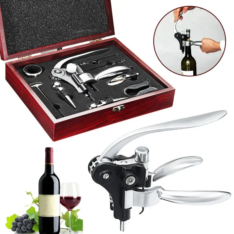 

10 Piece Wine Opener Bottle Opener Corkscrew Cap Removal Tool Set Wooden Box