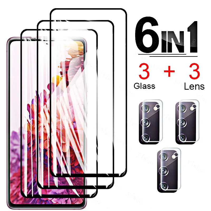 

Для Samsung Galaxy S20 FE 2022 защитное стекло полное покрытие для Samsun S21 Fe S20FE Защитные пленки для экрана S 20 21 FE объектив камеры