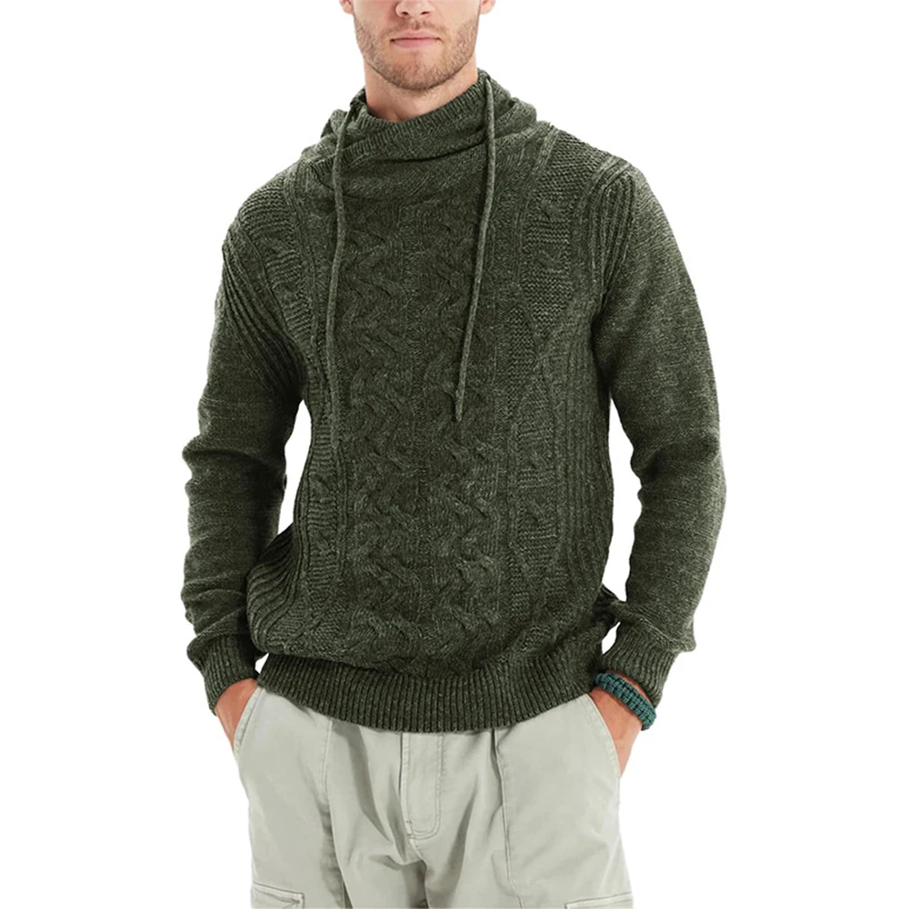 

Tops Mens Sweater Appointments Jacket Knit Long Sleeve Loose Outer Wear Pullover Solid Spring Thick Turtleneck