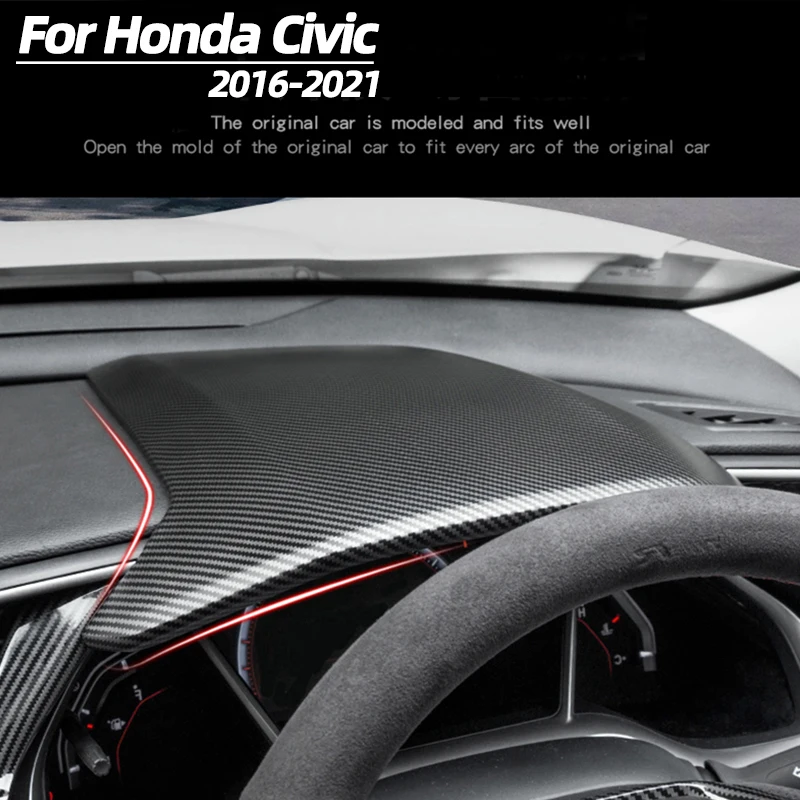 For Honda Civic 10th Gen FK7 FK8 SIFC Carbon Fiber Dashboard Cover Center Console Steering Wheel  Speeeter Cover Car Accessories