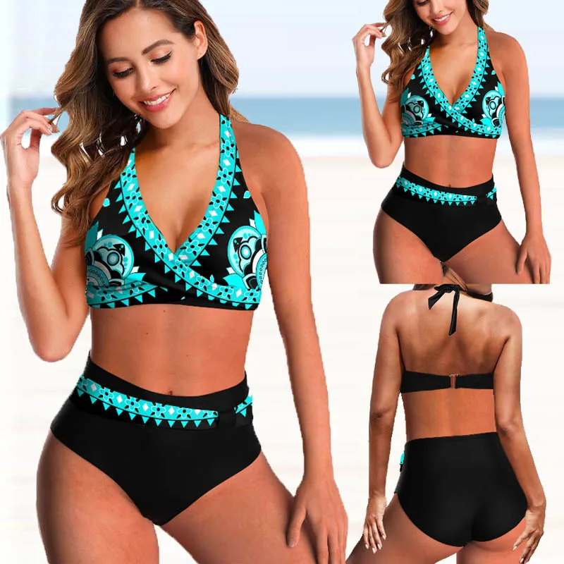 2022 New High Waist Bikini Sexy Swimsuit Women Push Up Bathing Suit Bikini Set Plus Size 5XL Swimwear Women Beach Swimming Suit