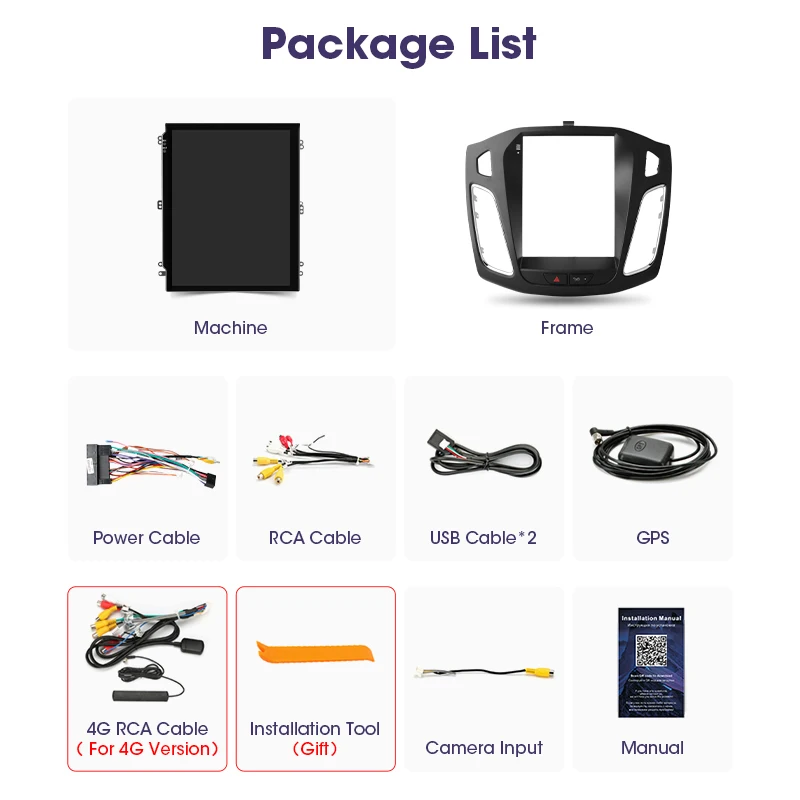 $107.22 For Tesla Style 2 Din Android 11 Car Radio For Ford Focus 3 Mk 3 2011 - 2019 Multimedia Video Player GPS Stereo Carplay DSP RDS