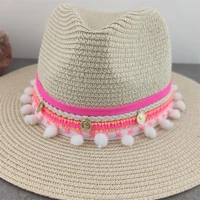 golden beauty coin panama hat summer sun hats for women beach straw hat for protection female cap chapeau