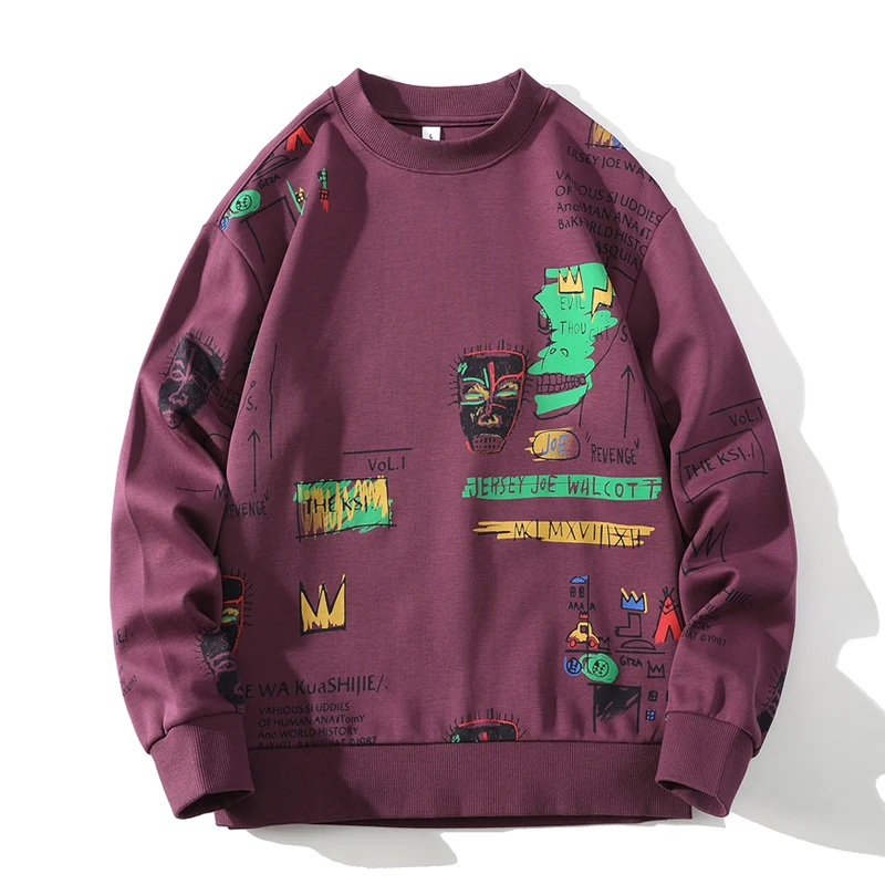 Мужская толстовка с капюшоном черный пуловер принтом в стиле хип-хоп и панк