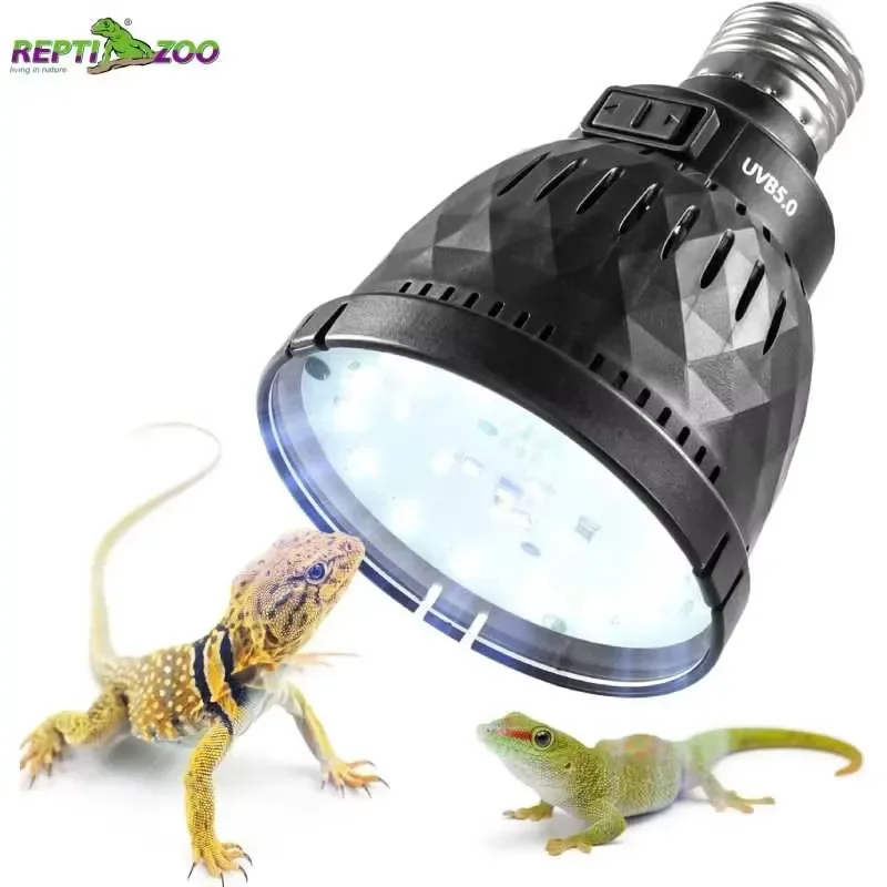 Фото Лампа для рептилий REPTIZOO Natural Sunlight Simulation Full Spectrum Sun Lamp 5.0 10.0 UVB UVA 5W, имитирующая естественный солнечный свет, экологически чистая. №1