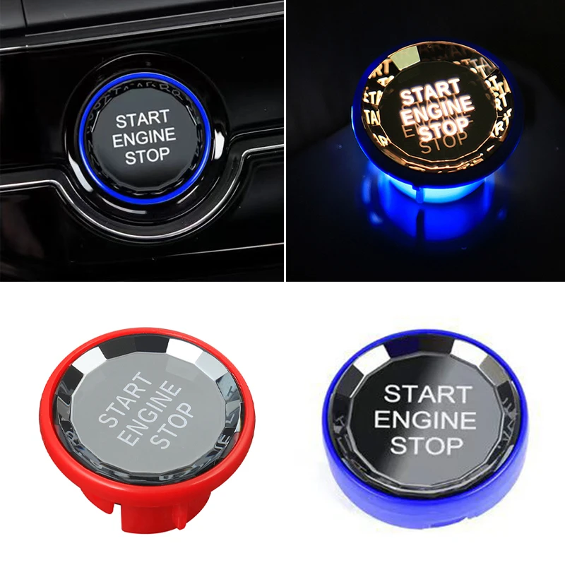 

Crystal Car Engine START STOP Switch Button Trim ABS Replacement For JAGUAR F-PACE XEL XFL XE XF 16-21 Auto interior Accessory