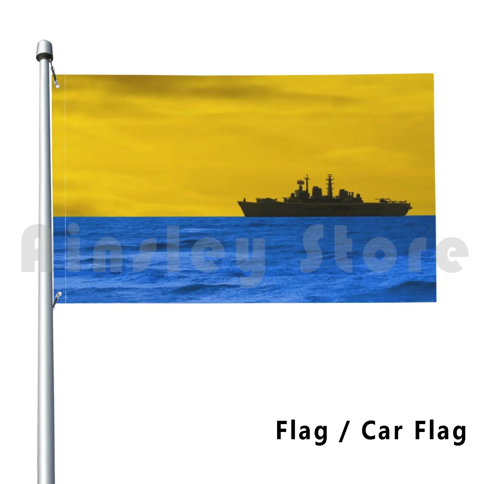 Уличный декоративный флаг на закате Автомобильный желтый синий ковчег