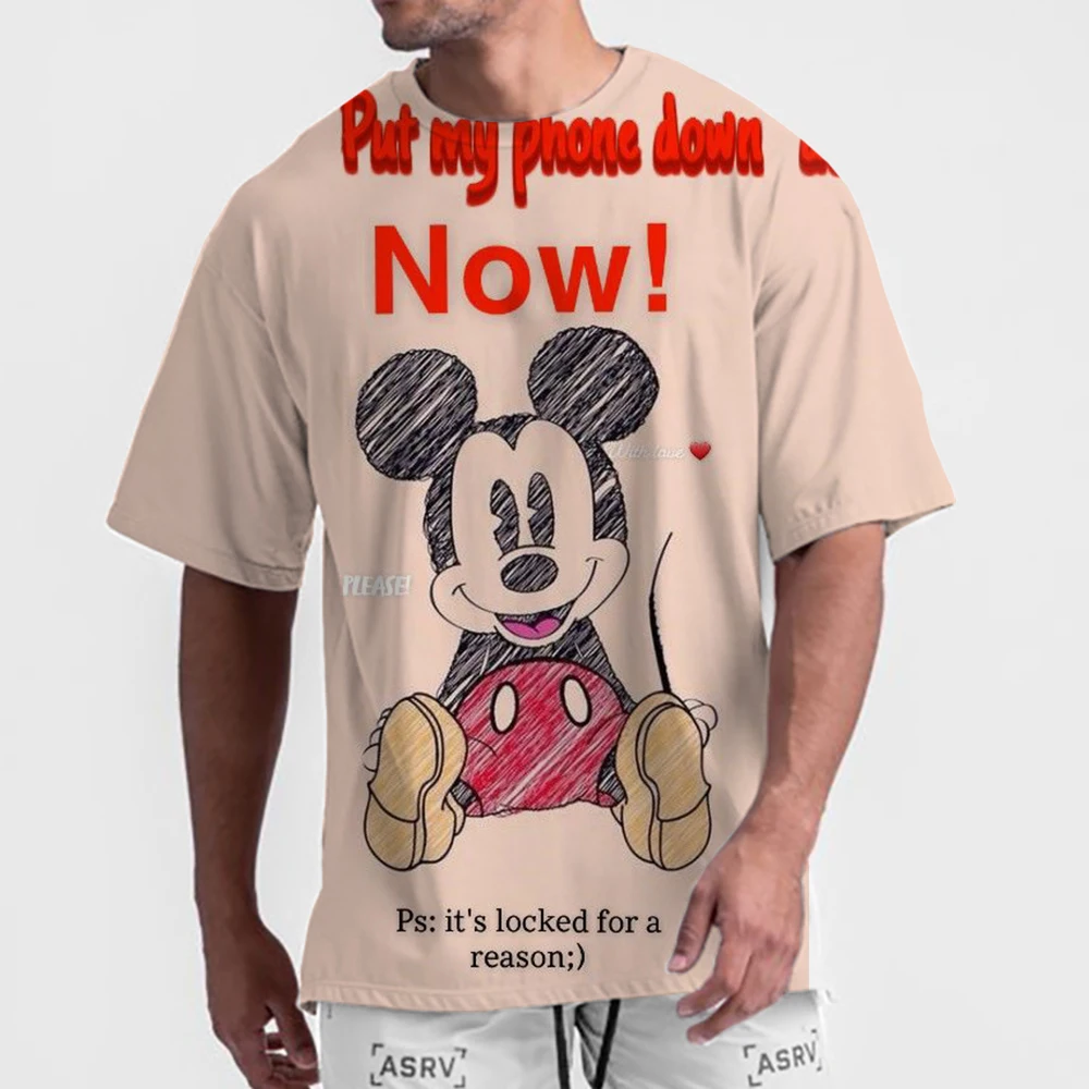 Детская синяя футболка для мужчин женская с рисунком Микки Мауса Диснея топы в