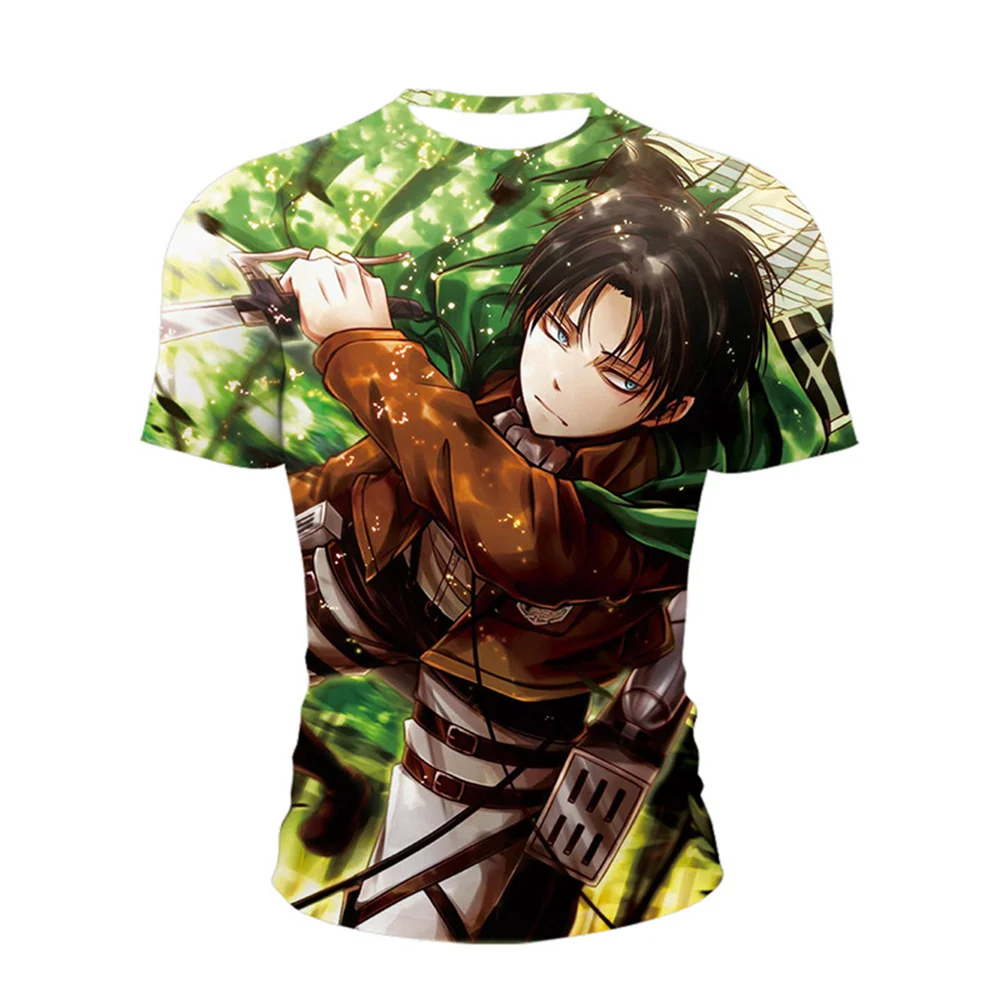 

Одежда из аниме «атака на Титанов», футболка с принтом манги, костюмы для мужчин, летняя рубашка