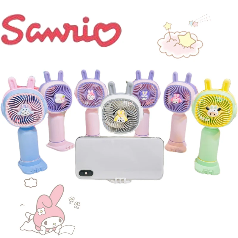 

Sanrios Hellokittys Cinnamoroll My Melody Настольный Электрический вентилятор аниме милые Мультяшные ручные вентиляторы с регулируемой скоростью ветра Kawaii