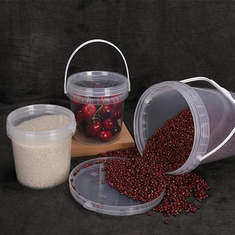

2pcs Large Capacity Plastic Ice Cream Tubs with Portable Handle
