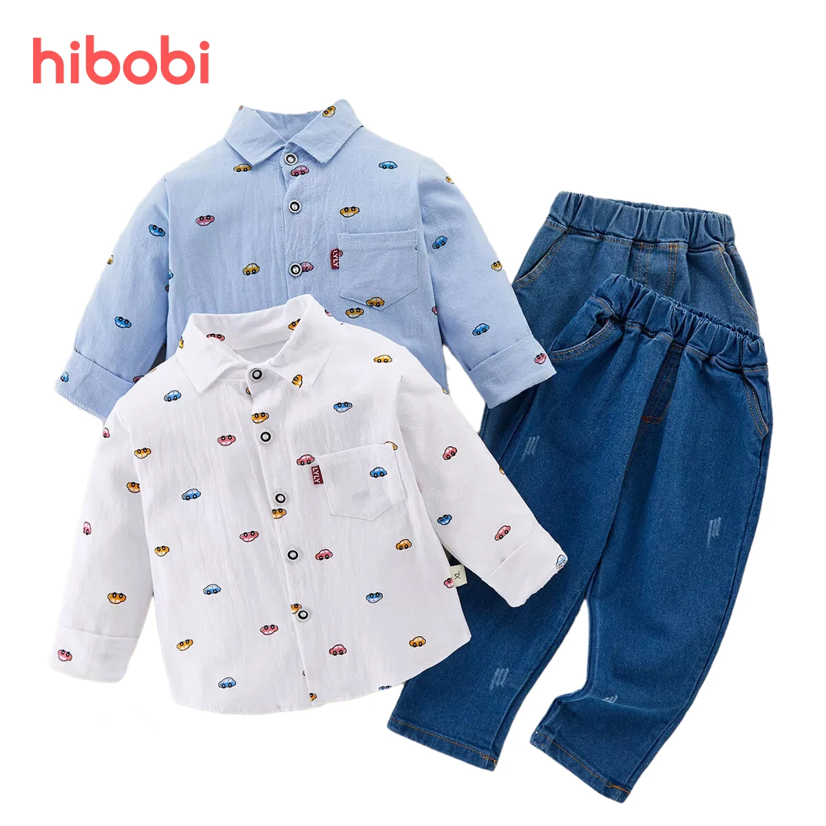 

hibobi Baby Boy Clothes Infant Outfits Set Casual Long Sleeve Shirts & Jeans 2 Pcs NewBorn Baby Suits