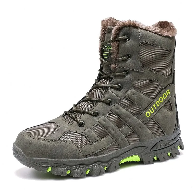 Winter Men Shoes Special Forces Outdoor Field Military Combat Boots Warm Plush Zipper Anti Slip Waterproof Hiking Shoes For Men