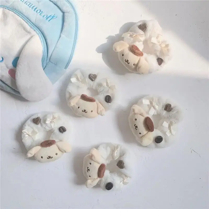 

Kawaii Sanrio Hair Ring Pompom Purin Cartoon Cute Simple Head Rope Anime Sweet Does Not Hurt Hair Headdress Girls Birthday Gift