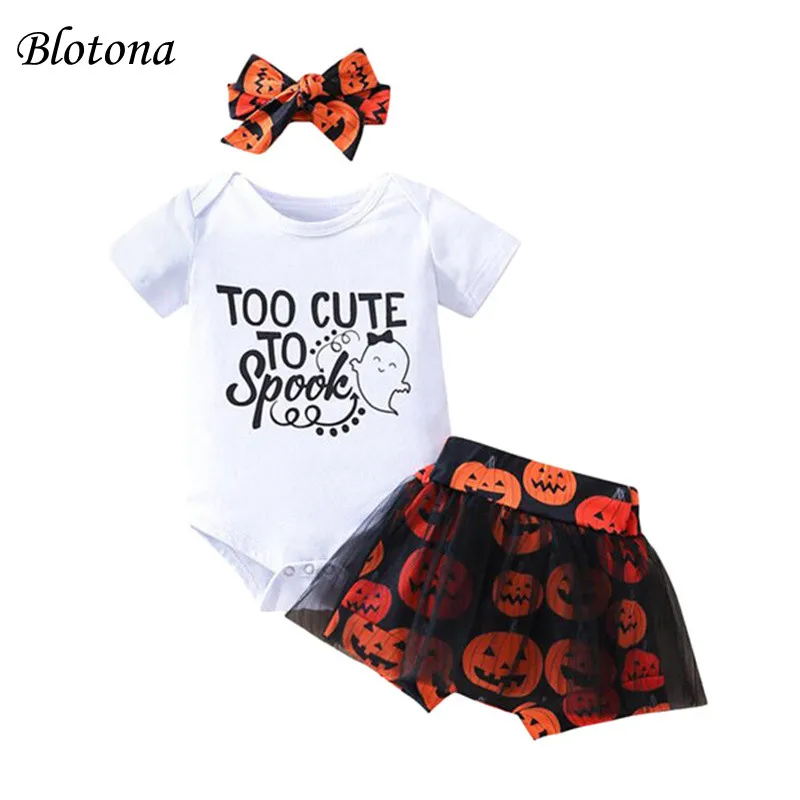 

Комплект на Хэллоуин для девочек, с круглым вырезом и коротким рукавом