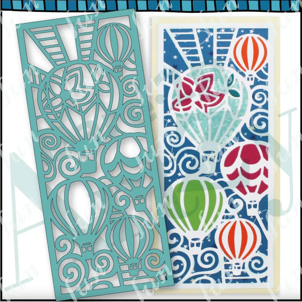 

NEW Hot Air Balloon Slimline Cut Dies Set DIY Scrapbooking Paper Craft Cut Stencil Make Photo Album Template Handmade Decoration