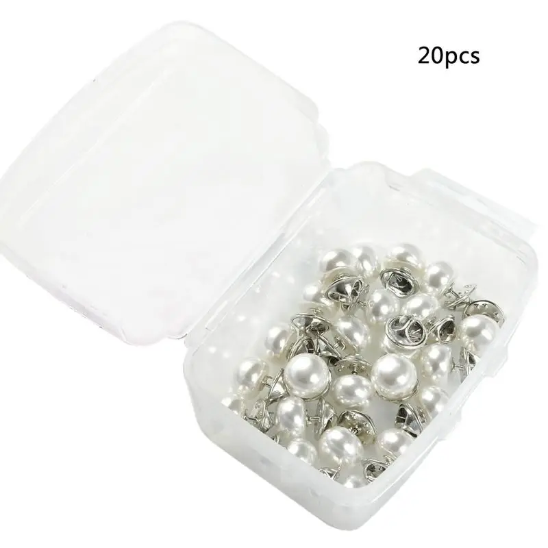 

20 Pieces/Set White Pearl Brooch Sweater Shawl Clips Jewelry Decoration Badge Banquet Scarf Pins for DIY Hat Bag for Jac