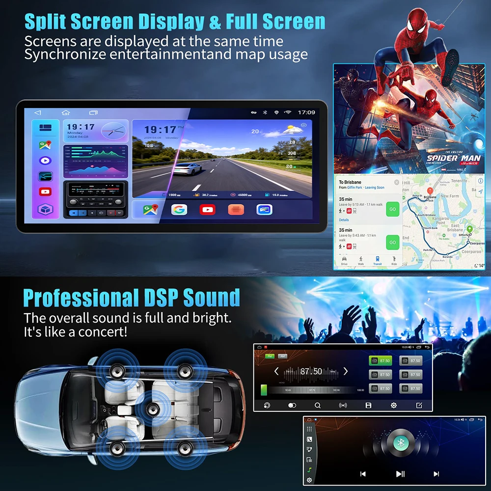 Фото 12,3-дюймовый Android 16 Carplay Auto для Mercedes-Benz C-класса W204 2011-2014, автомобильная мультимедийная система 2400*900P, проигрыватель, стерео, GPS, 4G №5