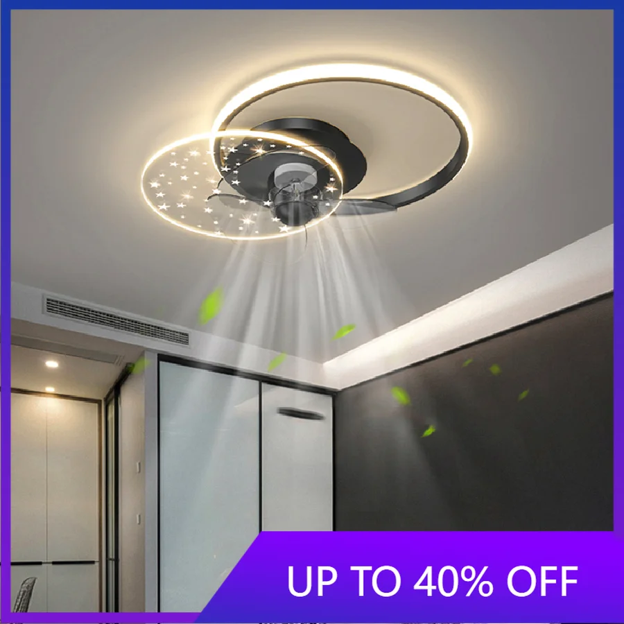 

Nordic restaurant Ceiling fan with lights remote control smart living room decoration lamparas Pendant lights