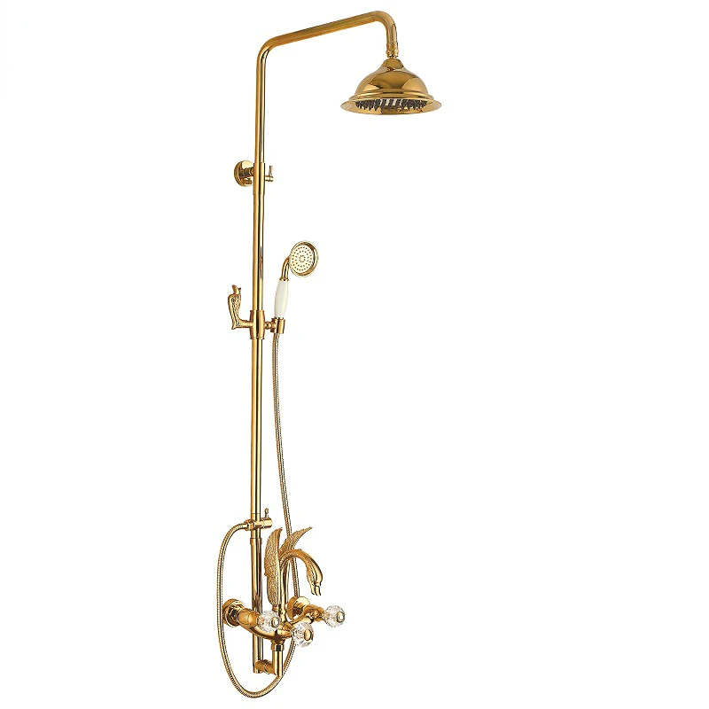

antique waterfall bathroom mixer hot cold water all copper chuveiro shower faucet rain shower set