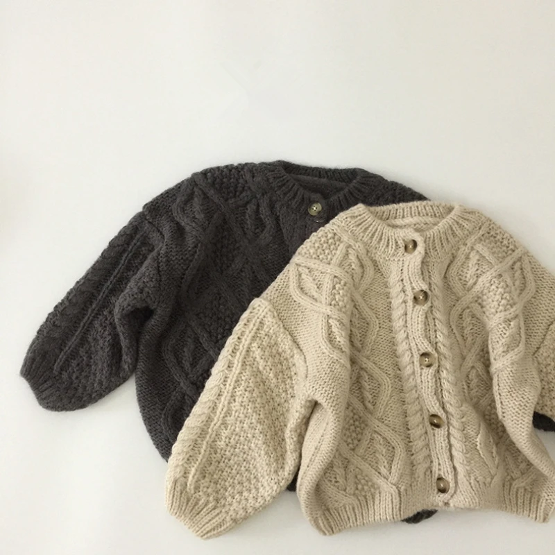 

Sweater 2022 Girls Single Knitted Style Brief 1-7 Winter Clothes Kids Boys Breast Autumn Sweater Years Cardigans